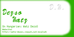 dezso watz business card