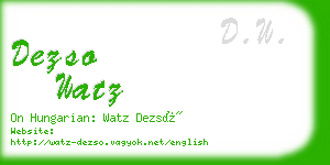 dezso watz business card